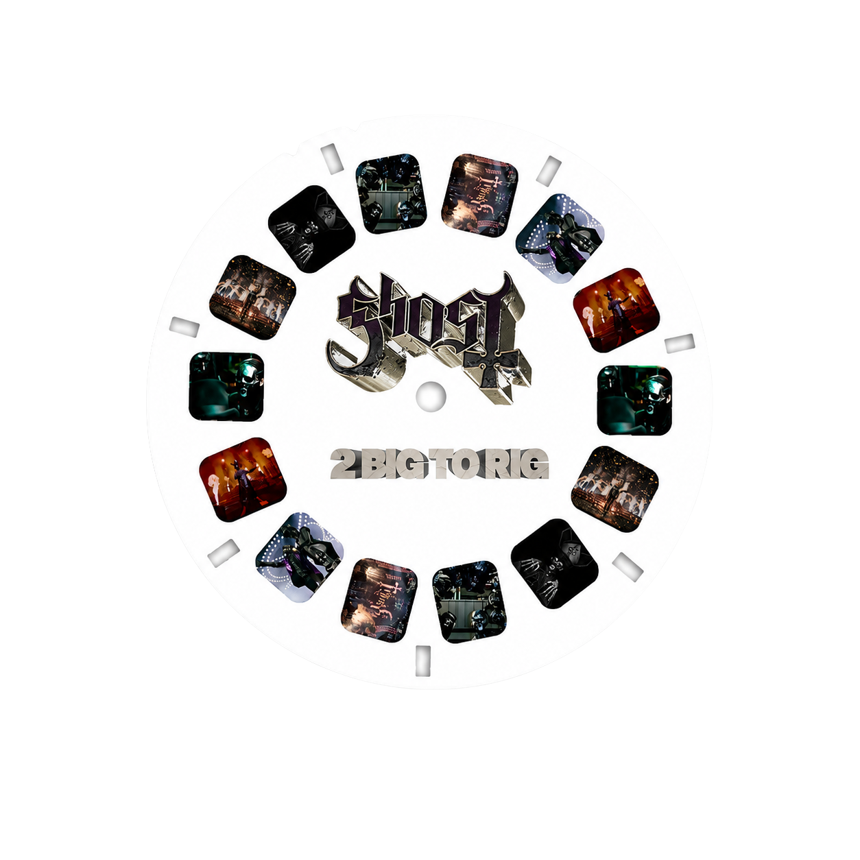 The Ghost Too Big To Rig Viewfinder Disc. Designed for use with compatible viewfinder viewers, this collectible disc features a series of exclusive Ghost images inspired by the Too Big To Rig era, allowing fans to relive the spectacle frame by frame.