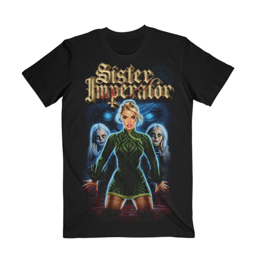 The Sister Imperator Comic Book Tee features bold artwork inspired by her compelling backstory, this special design captures the journey of one of Ghost's most pivotal and mysterious figures. From her humble beginnings in small-town New England to her transformation into a powerful force within the Clergy, Sister Imperator's history is as haunting as it is fascinating.