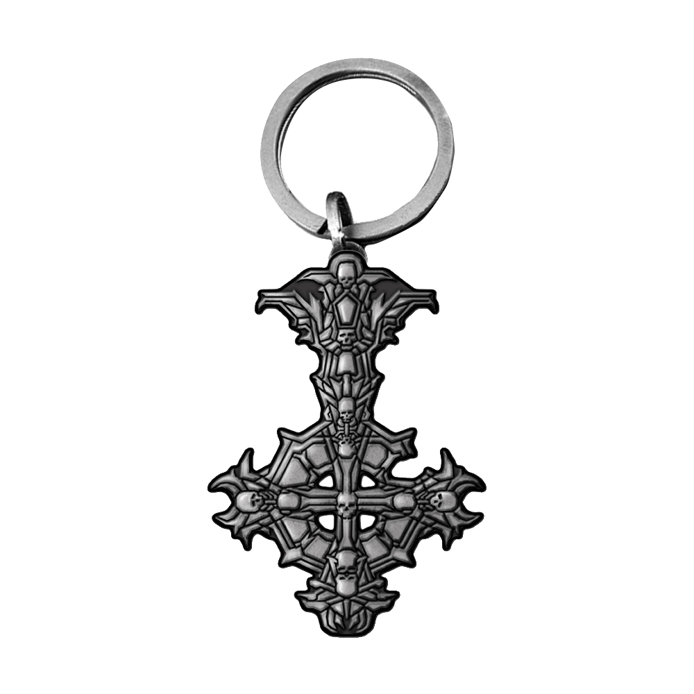 2.5" Ghost Skeletal Crucifix Keychain