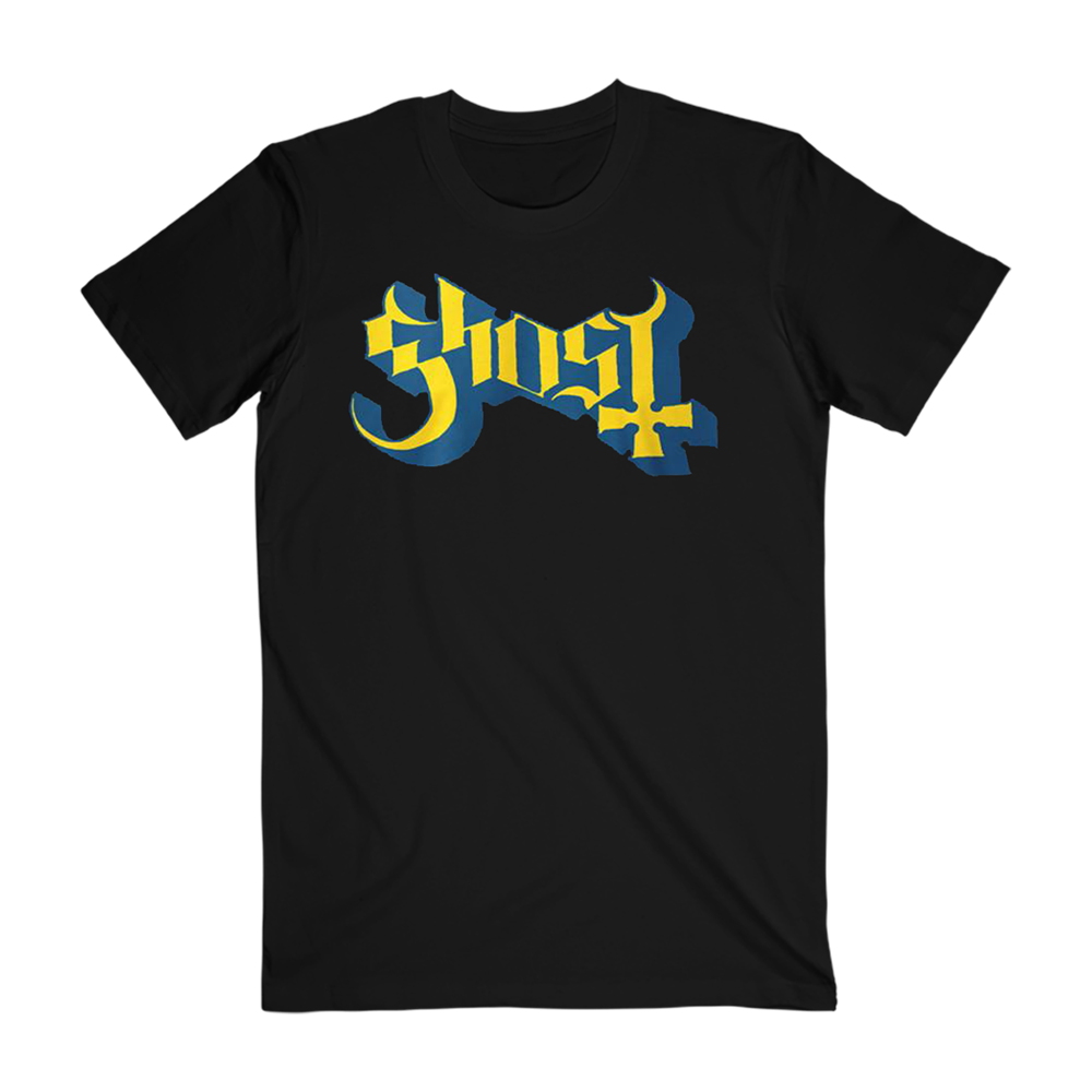 Blue and Yellow Ghost Logo Tee
