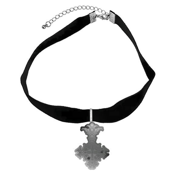Silver Grucifix Choker Necklace – Ghost Store