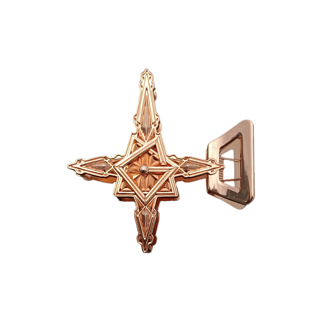 Rose Gold Papa IV Grucifix Claw Clip has an ornate design and polished rose gold finish.