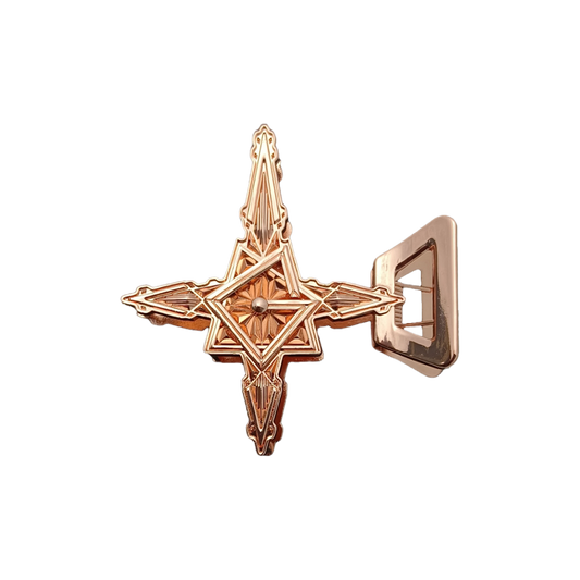 Rose Gold Papa IV Grucifix Claw Clip has an ornate design and polished rose gold finish.