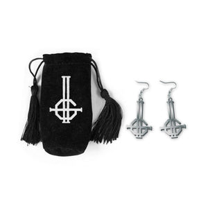 Double Grucifix Earrings w/ Velvet Bag