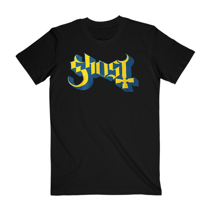 Blue and Yellow Ghost Logo Tee